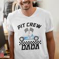 Race Car Racing Family Dada Pit Crew Birthday Party Men's V-Neck T-Shirt