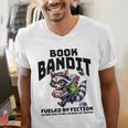 Racoon-Bookworm-Book Bandit-Fueled By Fiction Men's V-Neck T-Shirt