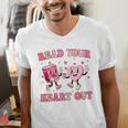 Read Your Heart Out Teacher Valentine Book Men's V-Neck T-Shirt