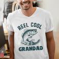 Reel Cool Grandad Fishing Grandpa Vintage Style Men's V-Neck T-Shirt