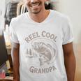 Reel Cool Great Grandpa Step Dad Fishing Father Day Men's V-Neck T-Shirt