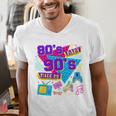 Retro 1980s 80's Baby 1990s 90's Made Me Nostalgia Birthday Premium Tri-Blend Men's V-Neck T-Shirt