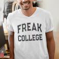 Retro Anti Social FREAK COLLEGE Introvert Stay Away From Me Men's V-Neck T-Shirt Retro Anti Social FREAK COLLEGE Introvert Stay Away From Me Men's V-Neck T-Shirt