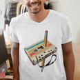 Retro Cassette Tape & Pencil Rewind Nostalgia Party 80s 90s Premium Men's V-Neck T-Shirt Retro Cassette Tape & Pencil Rewind Nostalgia Party 80s 90s Premium Men's V-Neck T-Shirt