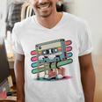 Retro Old Cassette Tape Cartoon With Walker Nostalgia Premium Tri-Blend Men's V-Neck T-Shirt