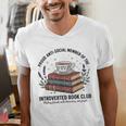 Retro Proud Introverted Book Club Anti Social Reader Men's V-Neck T-Shirt