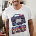 Rewind Good Times Retro VHS Tape Nostalgia 80s 90s Premium Tri-Blend Men's V-Neck T-Shirt Rewind Good Times Retro VHS Tape Nostalgia 80s 90s Premium Tri-Blend Men's V-Neck T-Shirt
