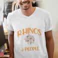 I Like Rhinos And Maybe 3 People Introvert Animal Men's V-Neck T-Shirt
