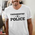 Thermostat Police Fun Dad Fathers Day Men's V-Neck T-Shirt Thermostat Police Fun Dad Fathers Day Men's V-Neck T-Shirt