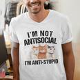 Sarcasm Cat Sarcastic Introvert Antisocial Cat Lover Men's V-Neck T-Shirt Sarcasm Cat Sarcastic Introvert Antisocial Cat Lover Men's V-Neck T-Shirt