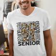 Senior 2021 Grad Class Of 2021 Graduation Leopard Cheetah Men's V-Neck T-Shirt