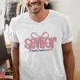 Senior 2026 Coquette Pink Bow Graduation 2026 Class Of 2026 Men's V-Neck T-Shirt