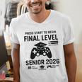 Senior 2026 Final Level Gamer Graduation 2026 Men's V-Neck T-Shirt