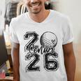 Senior 2026 Golf Player Heart Graduation Girls Teens Men's V-Neck T-Shirt