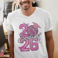 Senior 2026 Graduation Girls Coquette Pink Bow Class Of 2026 Premium Men's V-Neck T-Shirt
