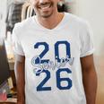 Senior 2026 Graduation Varsity Navy Blue On The Back Men's V-Neck T-Shirt