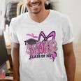 Senior 2027 Class Of 2027 Coquette Girl Pink Graduation 2027 Men's V-Neck T-Shirt