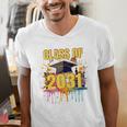 Senior 31 Class Of 2031 Back To School Graduation 2031 Men's V-Neck T-Shirt
