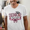 Senior Class Of 2027 Coquette Pink Bow Graduation 2027 Women Men's V-Neck T-Shirt