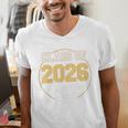 Senior Dad Class Of 2026 Purple Retro Vintage Graduation Men's V-Neck T-Shirt