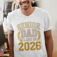 Senior Dad Class Of 2026 Purple Yellow Vintage Graduation Men's V-Neck T-Shirt
