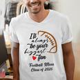 Senior Football Mom Class Of 2026 Graduation Graduate Men's V-Neck T-Shirt