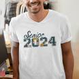 Senior Graduation Class Of 2024 Cute Senior 2024 Flowers Men's V-Neck T-Shirt