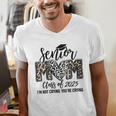 Senior Mom Class Of 2025 Senior Mama 2025 Leopard Graduation Men's V-Neck T-Shirt