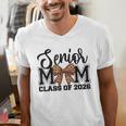Senior Mom Class Of 2026 Graduation Leopard Coquette Bow Men's V-Neck T-Shirt