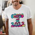 Senior Year 2022 Class Of 2022 Graduation Tie Dye Groovy Men's V-Neck T-Shirt