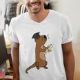 SmileteesGrad Cute Sea Otter Graduation T-Shirt Men's V-Neck T-Shirt