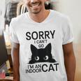 Sorry I Can't Go I'm An Indoor Cat Introvert Cats Men's V-Neck T-Shirt