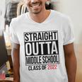 Straight Outta Middle School Graduation Shirt Class Of 2022 Men's V-Neck T-Shirt