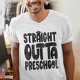 Straight Outta Preschool Graduation Cap Gown 2022 Cute Men's V-Neck T-Shirt