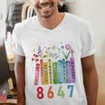 Subtle Floral Foxglove Daisy Tulip Book Lover Men's V-Neck T-Shirt