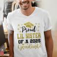 Super Proud Little Sister Of 2025 Graduate Graduation Family Men's V-Neck T-Shirt