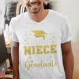 Super Proud Niece Of 2025 Graduate Senior Graduation Family Premium Men's V-Neck T-Shirt