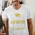 Super Proud Step Brother Of 2025 Graduate Graduation Family Premium Men's V-Neck T-Shirt