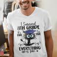 I Survived 8th Grade Graduated Cat Graduation Men's V-Neck T-Shirt
