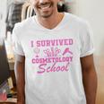 I Survived Cosmetology School Graduation Cosmetology Grad Men's V-Neck T-Shirt