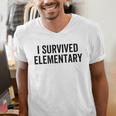 I Survived Elementary Graduation School Student Men's V-Neck T-Shirt