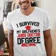 I Survived My Girlfriend's Juris Doctor Degree Graduation Men's V-Neck T-Shirt