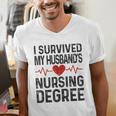 I Survived My Husband's Nursing Degree School Graduation Men's V-Neck T-Shirt