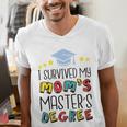 I Survived My Mom's Master's Degree Master Graduation Men's V-Neck T-Shirt