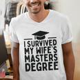 I Survived My Wife's Masters Degree Graduation Class Of 2025 Men's V-Neck T-Shirt