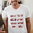 Toddler Boy Types Of FireTruck Firefighter Baby Dad Fireman Men's V-Neck T-Shirt