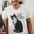 Tuxedo Cat Dad Cat Dad Tuxedo Cat Dad Men's V-Neck T-Shirt