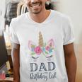 Unicorn Dad Of The Birthday Girl Shirt Matching Party Tee Men's V-Neck T-Shirt