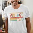 Vintage 1970 Birthday Retro Style 70's Born Nostalgia Party Premium Tri-Blend Men's V-Neck T-Shirt Vintage 1970 Birthday Retro Style 70's Born Nostalgia Party Premium Tri-Blend Men's V-Neck T-Shirt