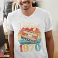 Vintage 1970 Retro Cassette Tape 70s Born Nostalgia Birthday Men's V-Neck T-Shirt